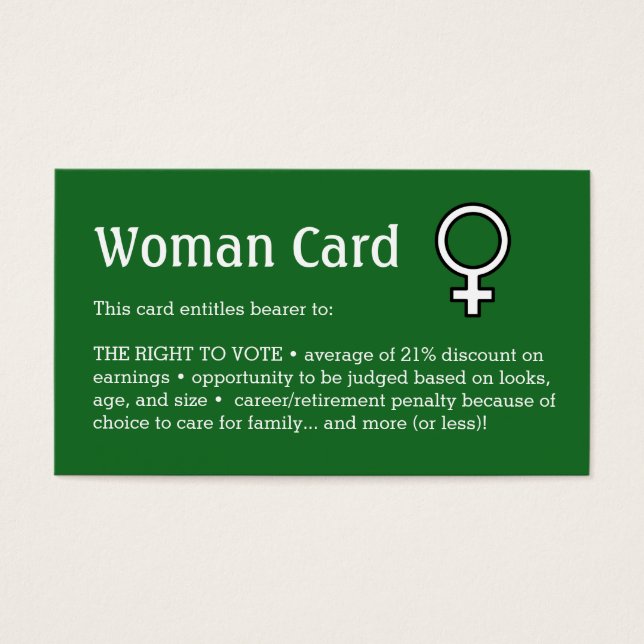 Woman Card, Business, 3.5" x 2.0", 100 pack (Front)