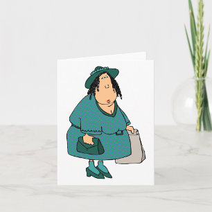 Woman Carrying Bags Card