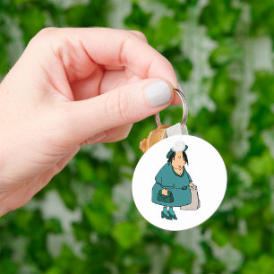 Woman Carrying Bags Keychain