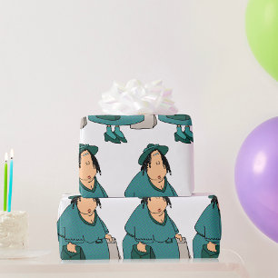 Woman Carrying Bags Wrapping Paper