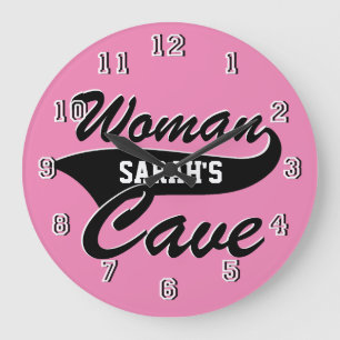 Woman Cave Personalize Large Clock