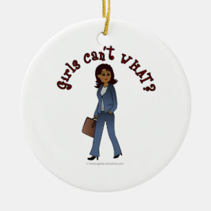 Woman CEO in Business Suit Ceramic Ornament
