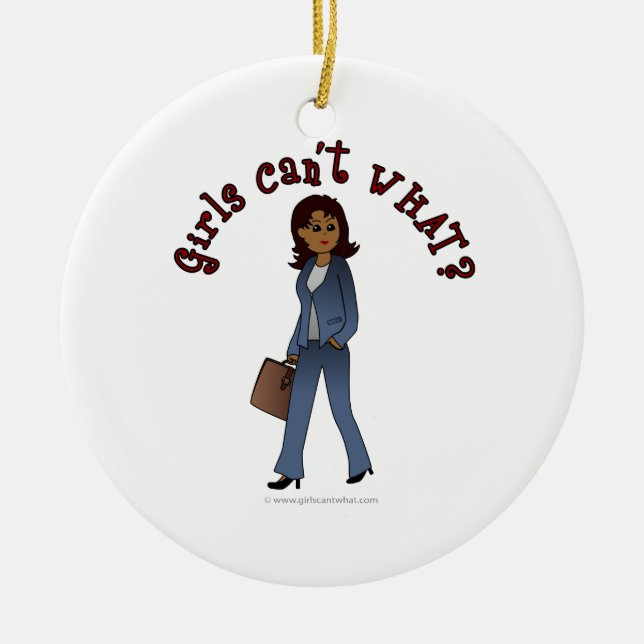 Woman CEO in Business Suit Ceramic Ornament (Front)