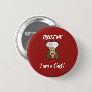Woman Chef 2 Inch Round Button