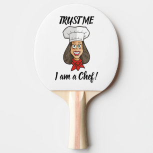 Woman Chef Ping Pong Paddle
