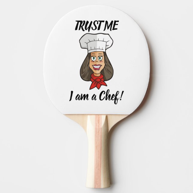 Woman Chef Ping Pong Paddle (Front)