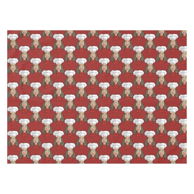 Woman Chef Tablecloth (Front (Horizontal))