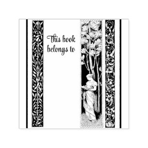 Woman classic border art Book label Self-inking Stamp