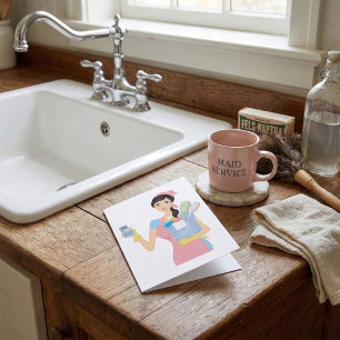 Woman Cleaning Card