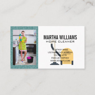 Woman Cleaning Household   Maids Business Card