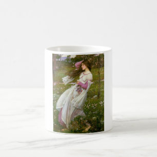 Woman Collecting Flowers in the Wind Coffee Mug