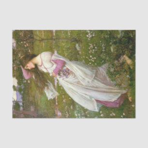 Woman Collecting Flowers in the Wind Tissue Paper