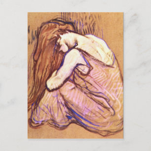 Woman Combing Hair by Toulouse-Lautrec Postcard