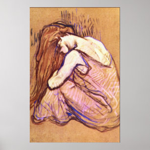 Woman Combing Hair by Toulouse-Lautrec Poster