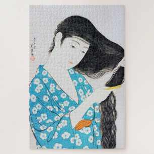 Woman Combing Her Hair, Goyō Hashiguchi Jigsaw Puzzle