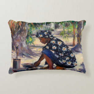 Woman Cooking 2004 Decorative Pillow