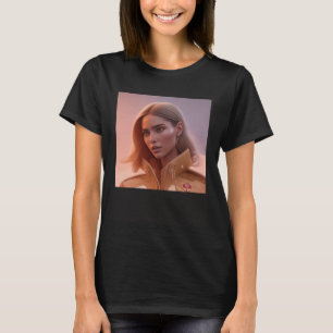 Woman Cool Essence Pink Sunset Pilot Space Travel T-Shirt