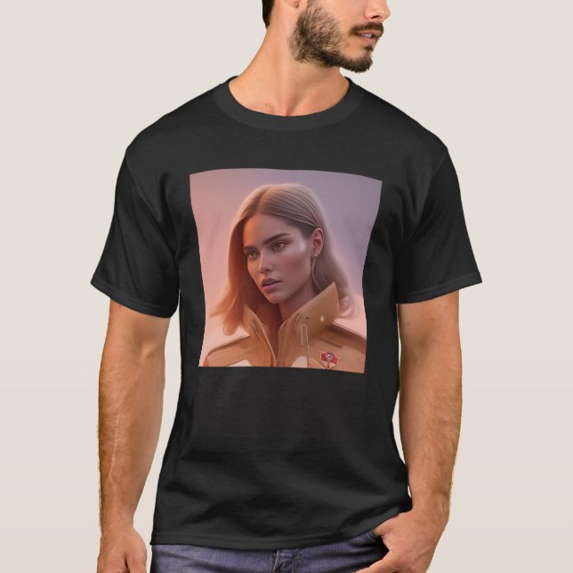 Woman Cool Essence Pink Sunset Pilot Space Travel  T-Shirt (Front)