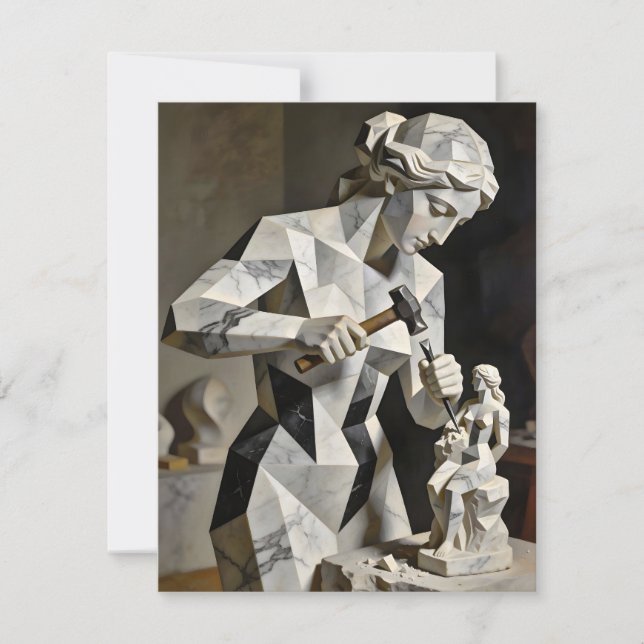 Woman, Create Thyself – Self Constructed Portrait Thank You Card (Front)