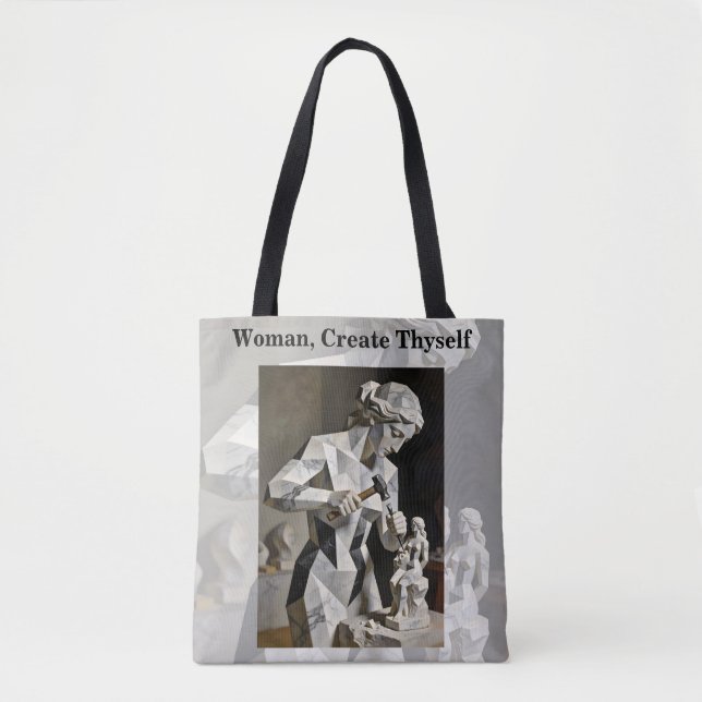 Woman, Create Thyself – Self Constructed Portrait Tote Bag (Front)