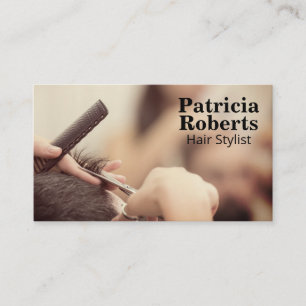Woman Cutting Hair   Hair Stylist Appointment Card