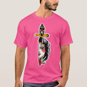 Woman Dagger Traditional Tattoo T-Shirt
