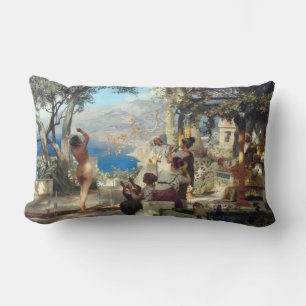 Woman Dancing Among Daggers Lumbar Pillow