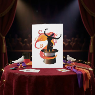 Woman Dancing In A Top Hat Invitations