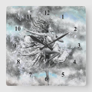 Woman Dancing in the Clouds - Painting Wall Clock
