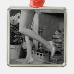 Woman Dancing Metal Ornament