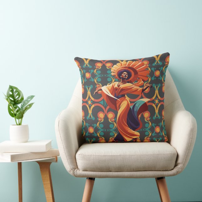 woman dancing  throw pillow (Chair)