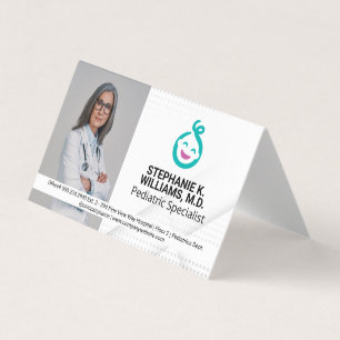 Woman Doctor   Pediatrics Baby Logo Business Card
