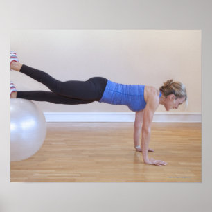 Woman doing exercise pose poster
