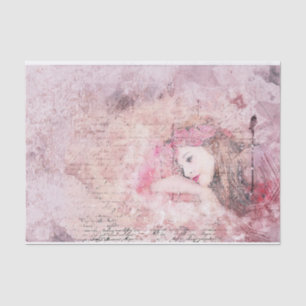 Woman Dreams in Shades of Pink Tissue Paper