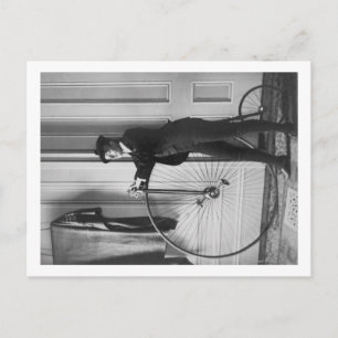 Woman Dressed as Man with Bicycle Photograph Postcard