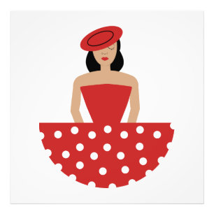 Woman dressed in a flamenco suit photo print