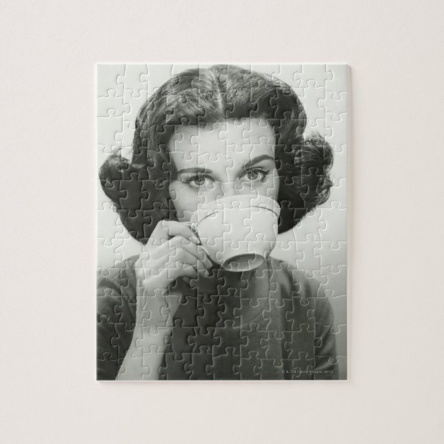 Woman Drinking Jigsaw Puzzle (Vertical)