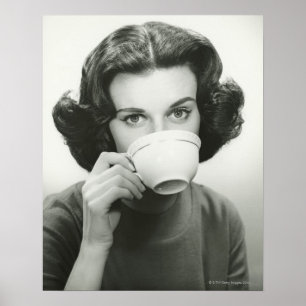 Woman Drinking Poster