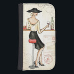 Woman Drinking Spanish Wine Samsung S4 Wallet Case<br><div class="desc">© Andrea Laliberte / Wild Apple.  A fashionable woman drinking Spanish wine. She is wearing a hat,  high heels,  and is holding a wine glass.</div>