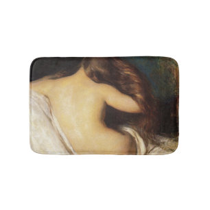 Woman Drying Her Hair (by Joseph DeCamp) Bath Mat