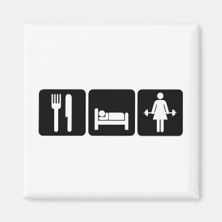 Woman Eat Sleep Lift Weights Magnet