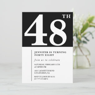 Woman Elegant 48th birthday invitation Chic Simple