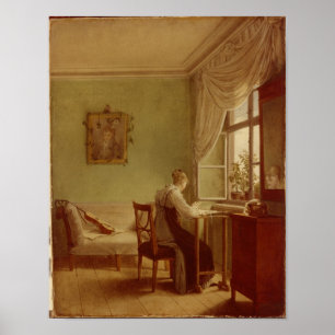 Woman Embroidering, 1812 Poster