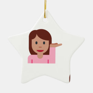woman emoji ceramic ornament