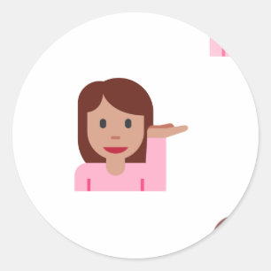 woman emoji classic round sticker