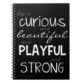 Woman Empowerment Strong Beautiful "She Is" Gift Notebook