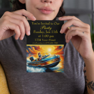 Woman Enjoying Ocean Breeze PARTY Invitation