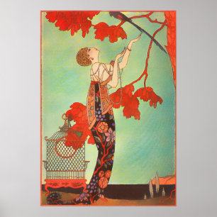 Woman Exotic Vintage Painting Poster