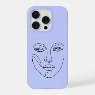  Woman Face Abstract Modern Line Art Design iPhone 15 Pro Case