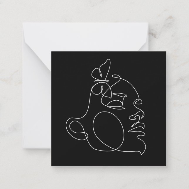 Woman Face Line Art Card (Front)